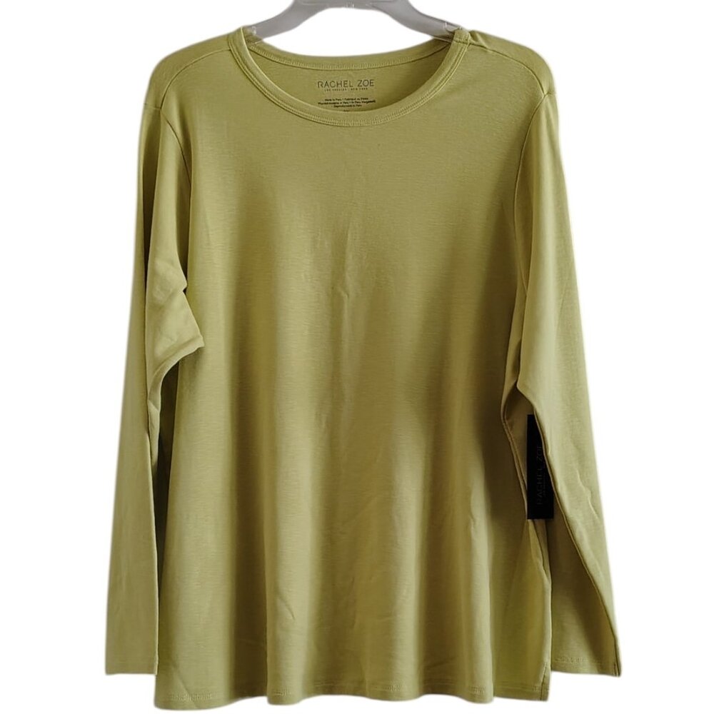 Rachel Zoe Women's Long-Sleeve T-Shirt in Yellow, Size 2X